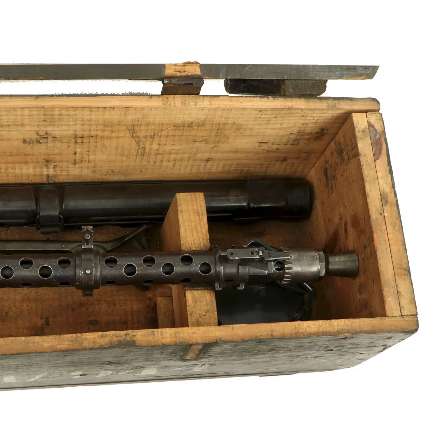 Original German WWII MG 34 Display Machine Gun marked dot 1943 in Transit Chest with Accessories