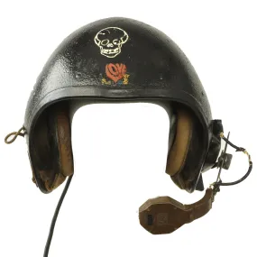 Original U.S. Named Vietnam War CVC T56-6 Tanker Helmet with Transceiver with Custom Design