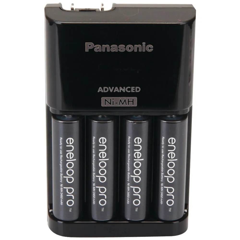 PANASONIC K-KJ17KHCA4A 4-Position Charger with AA eneloop(R) XX Batteries, 4 pk