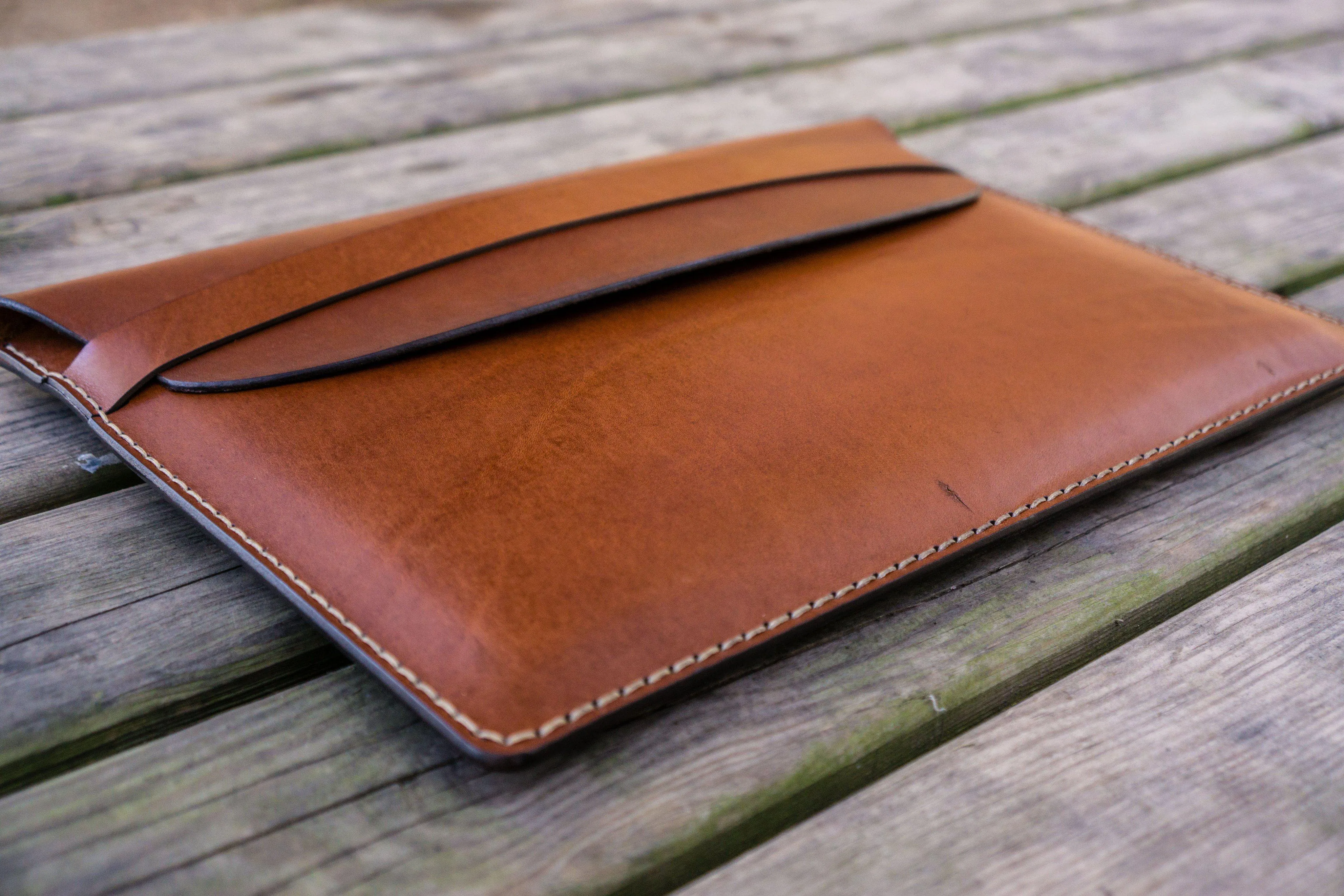 Personalized Leather MacBook Sleeves - Brown