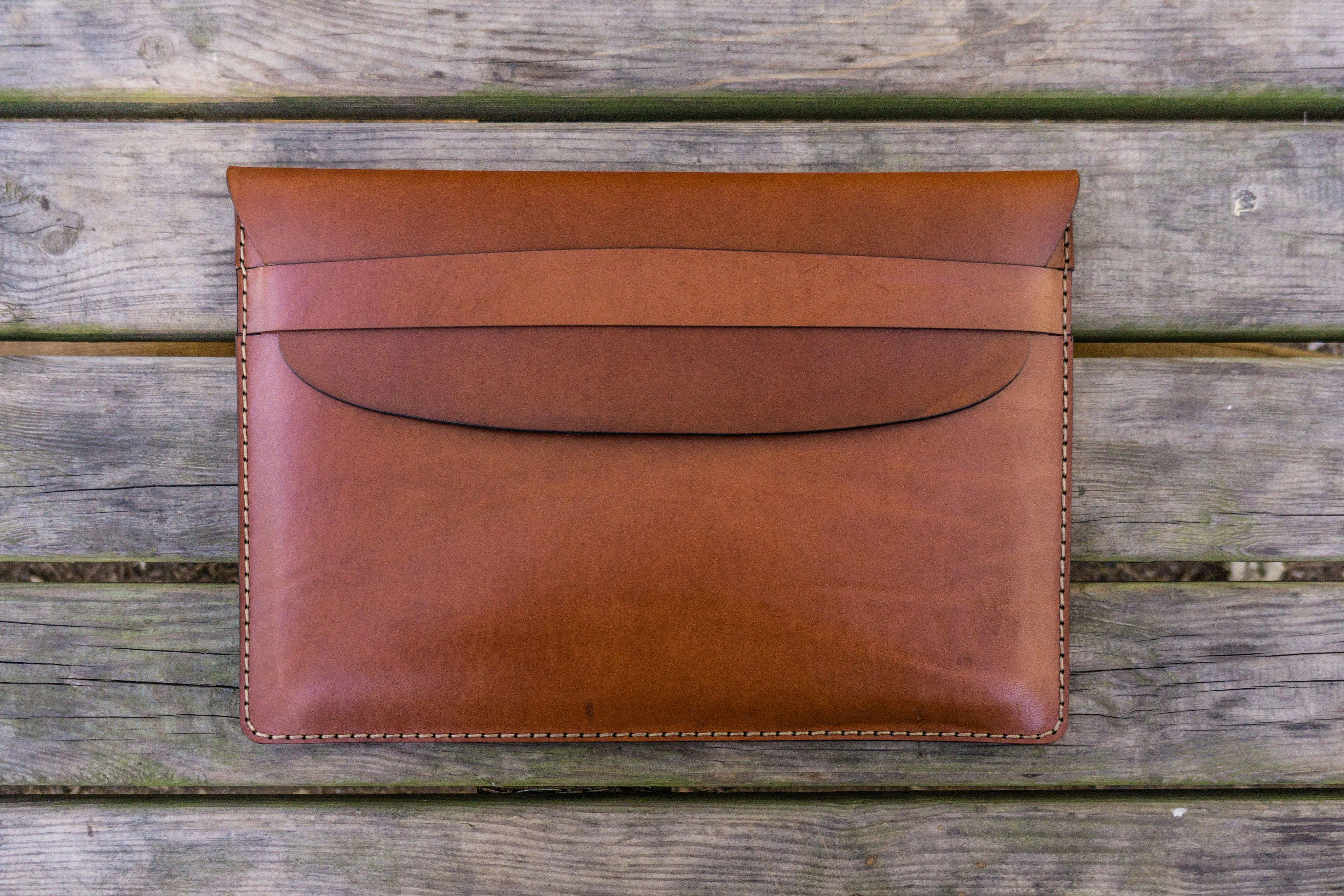 Personalized Leather MacBook Sleeves - Brown