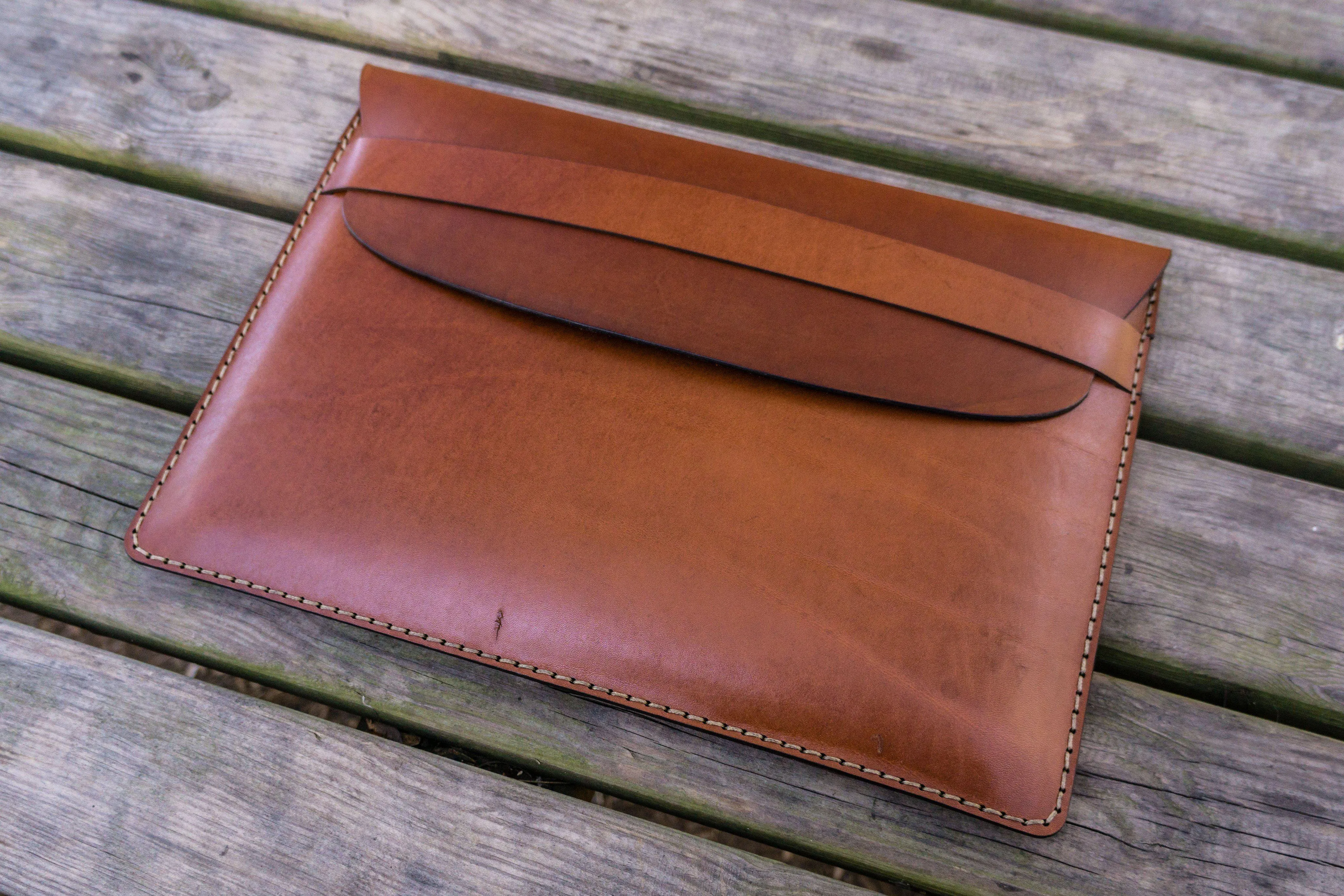 Personalized Leather MacBook Sleeves - Brown