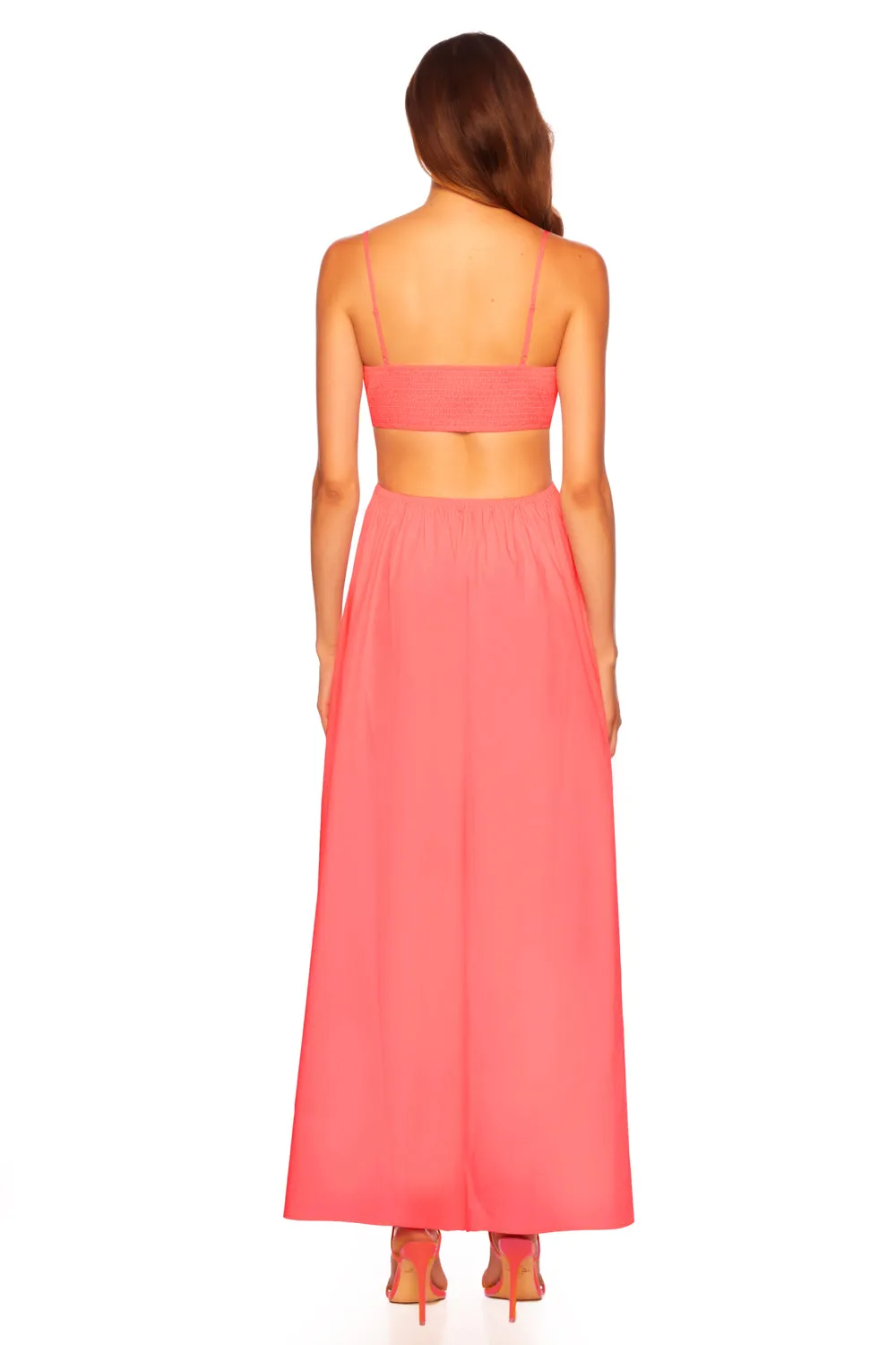 poplin open back dress