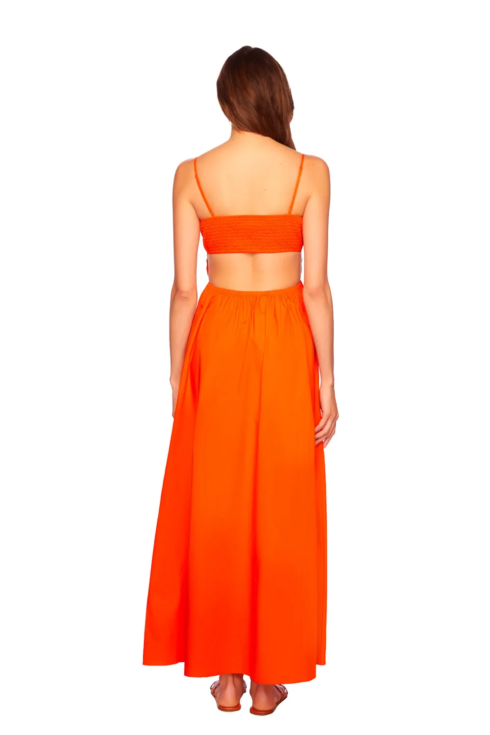 poplin open back dress