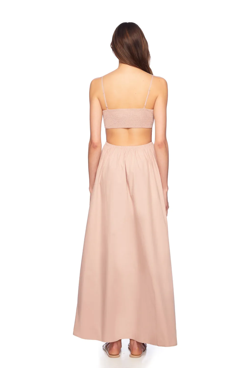 poplin open back dress