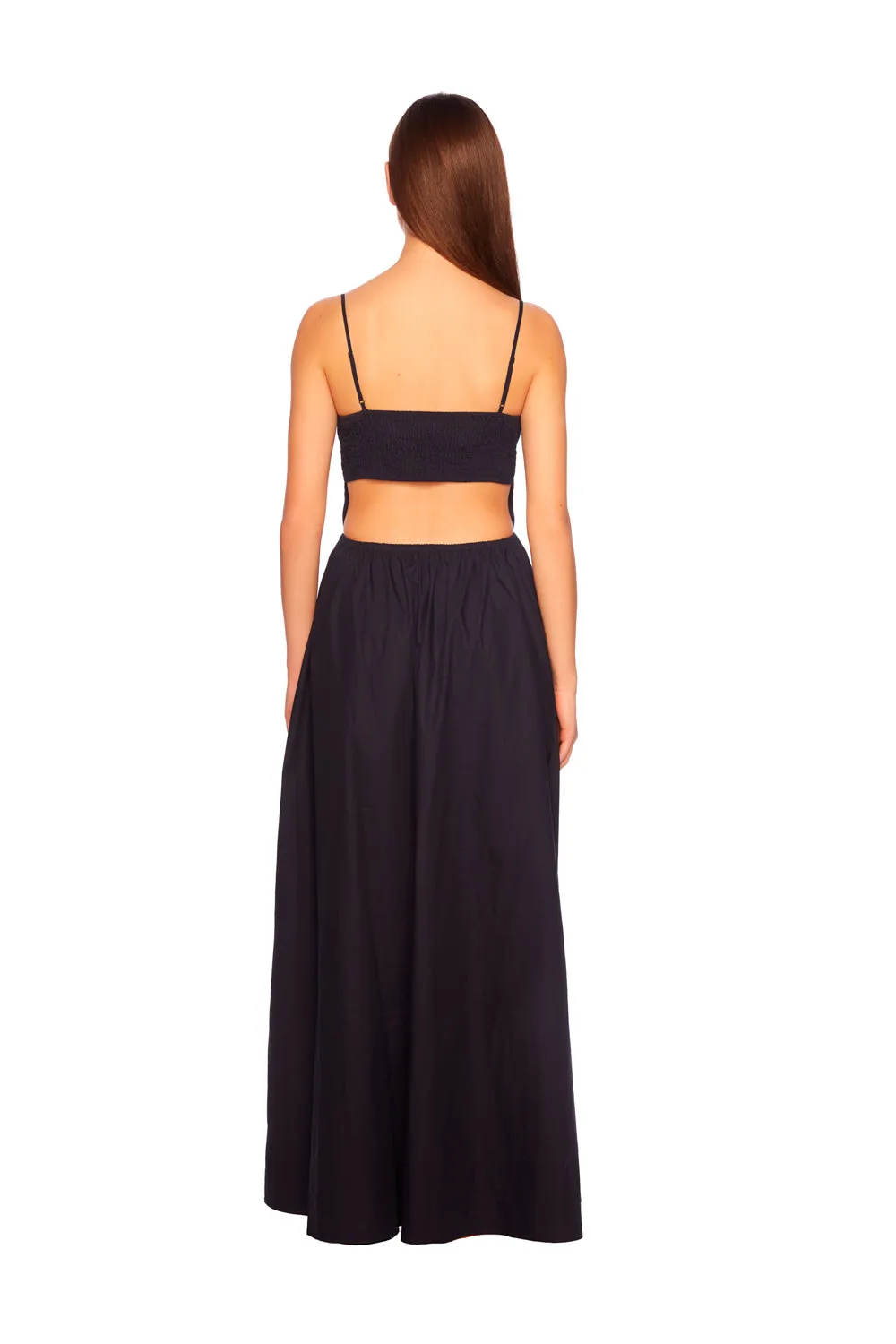 poplin open back dress