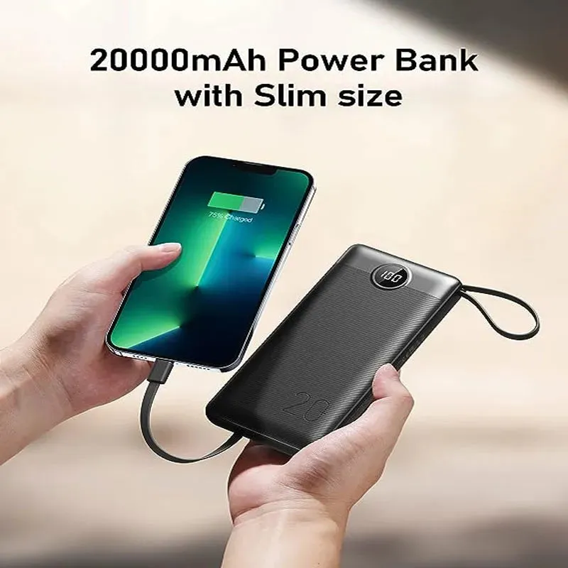 Power Bank With Built In 5 Cables