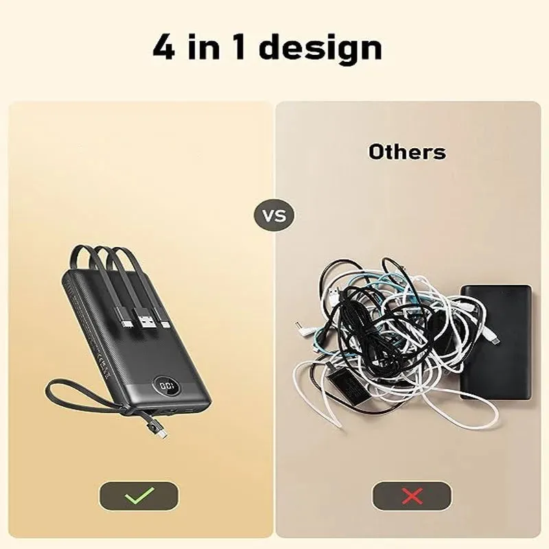 Power Bank With Built In 5 Cables