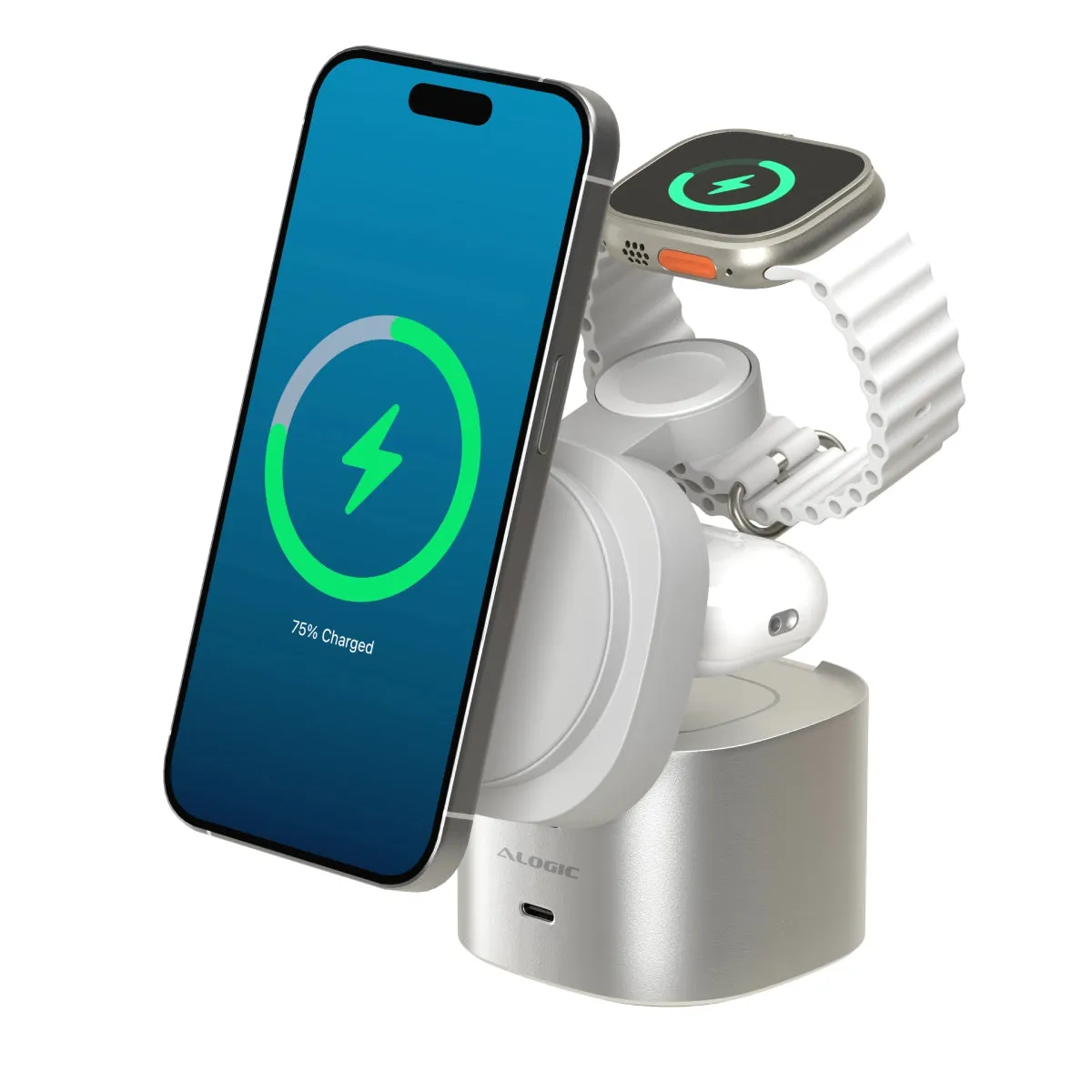 PowerPod 4-in-1 Qi2 Fast Wireless Charging Stand