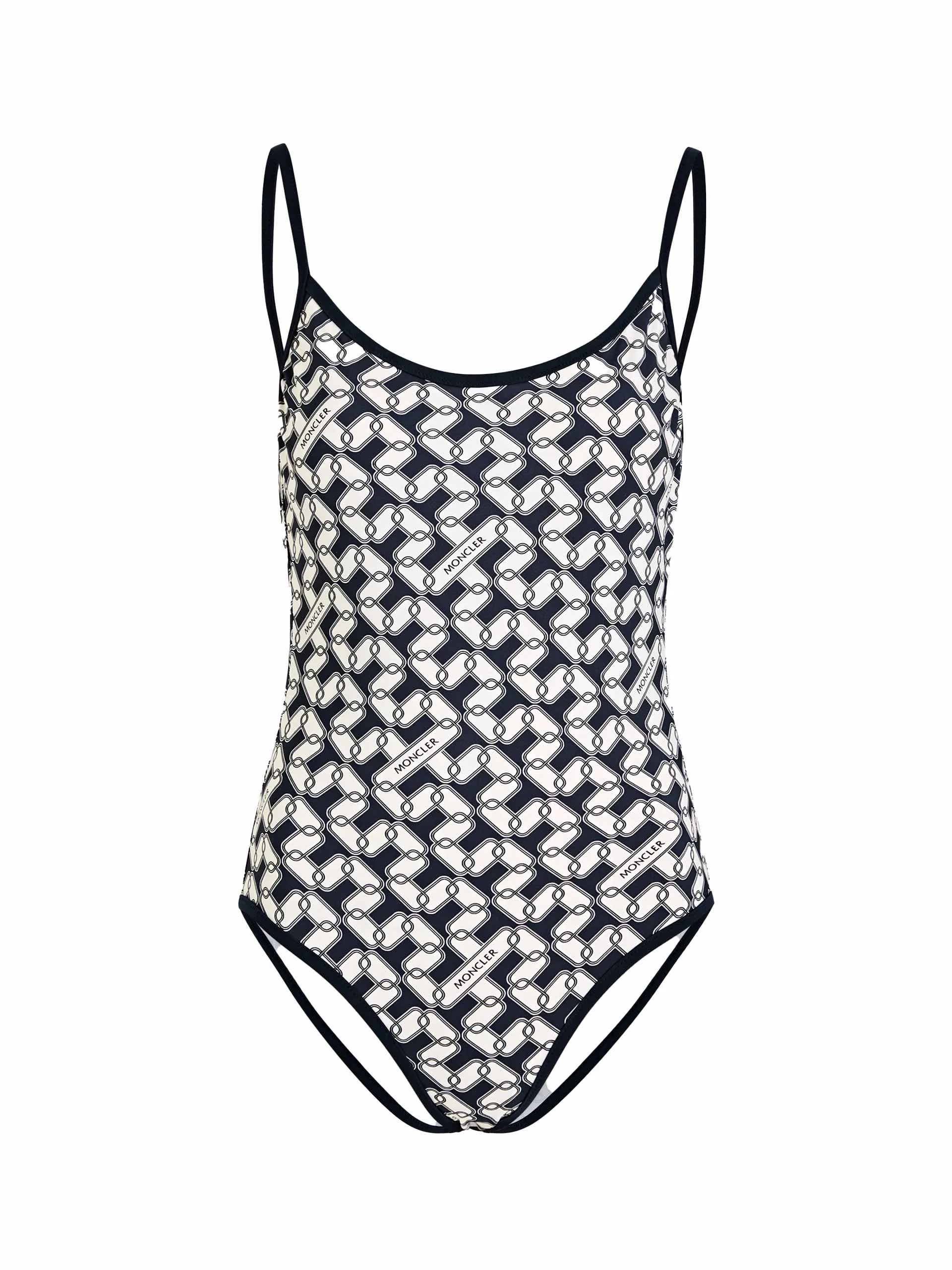 Printed open-back swimsuit