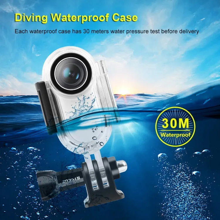 PULUZ 30m Underwater Waterproof Housing Protective Case for Insta360 GO 2, with Base Adapter & Screw(Transparent)