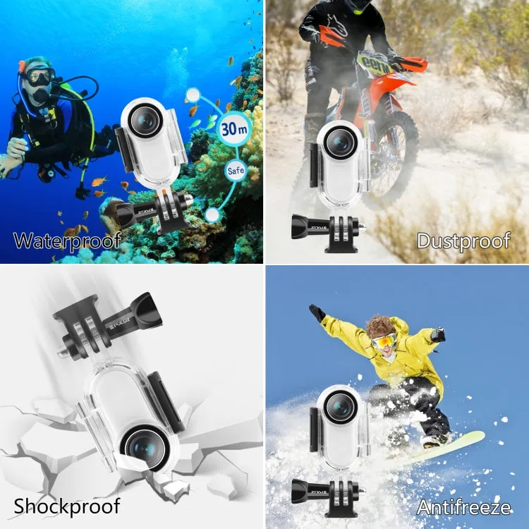 PULUZ 30m Underwater Waterproof Housing Protective Case for Insta360 GO 2, with Base Adapter & Screw(Transparent)