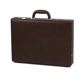 Quindici Leather Attaché Case - Brown