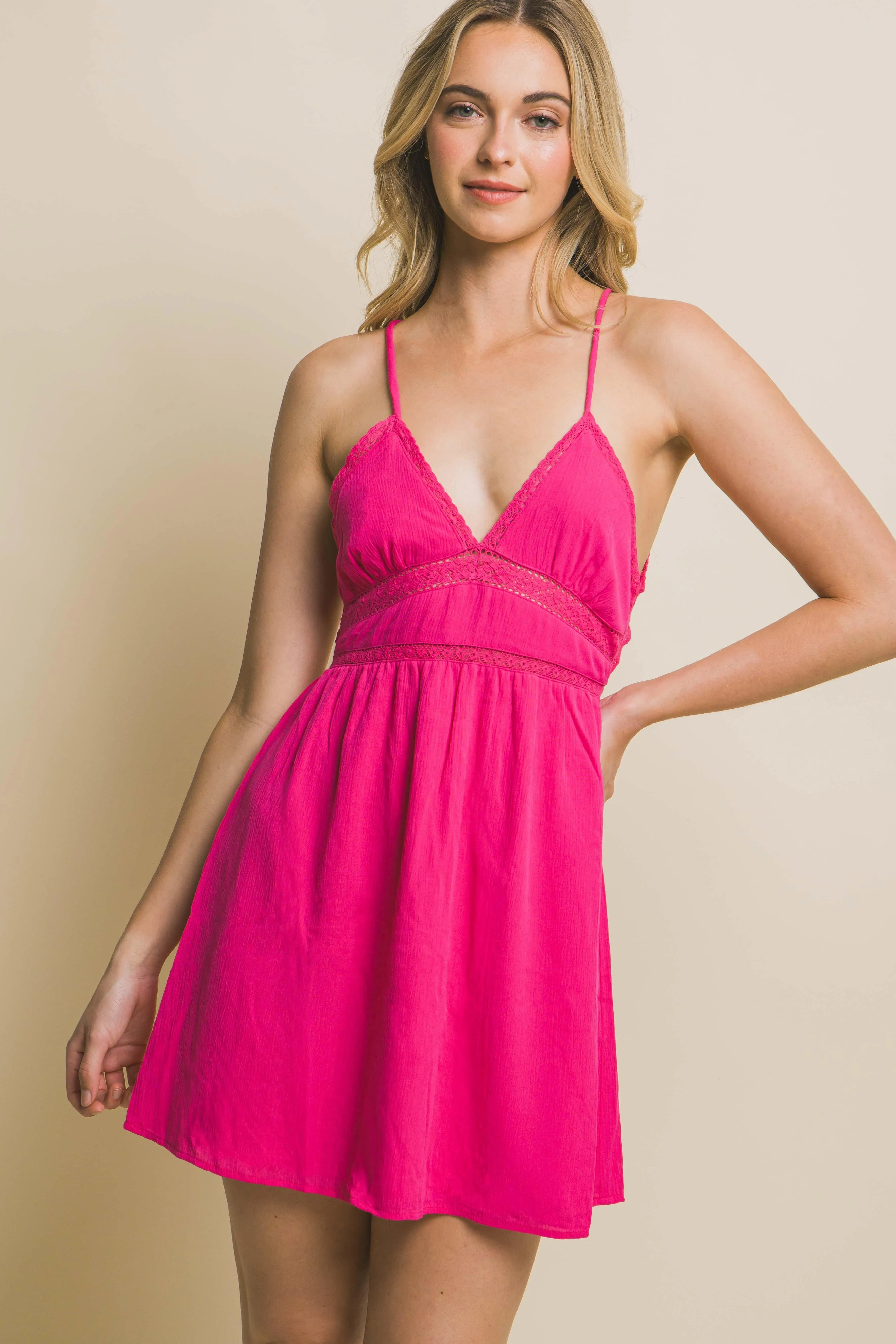 Rayon Open Back Detail Dress