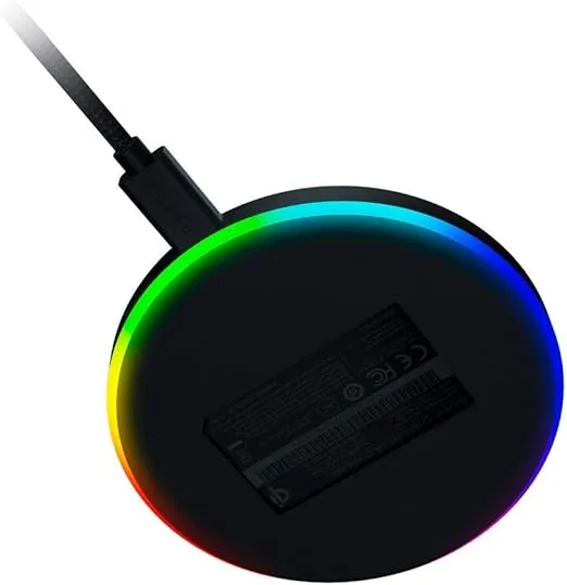 Razer Charging Pad Chroma RGB: 10W Fast Wireless Charger - for Apple iPhone/Android - Google Pixel, Samsung Galaxy and Other Qi Enabled Devices - Soft-Touch Rubber Top - Includes USB-C Cable