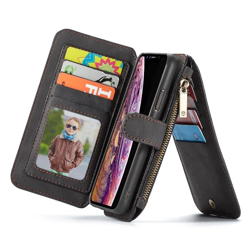 Retro Leather Wallet Flip Magnetic Phone Case With Card Slot For IPhone