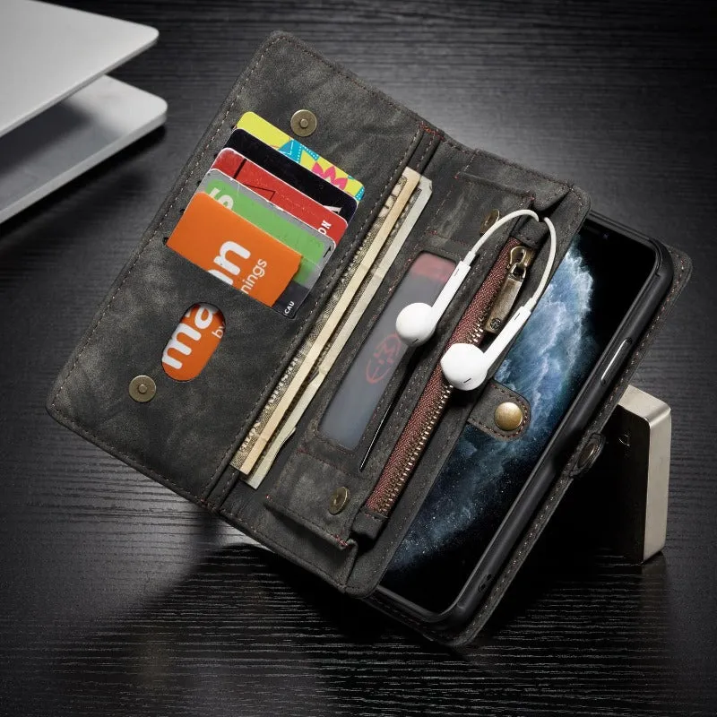 Retro Leather Wallet Flip Magnetic Phone Case With Card Slot For IPhone