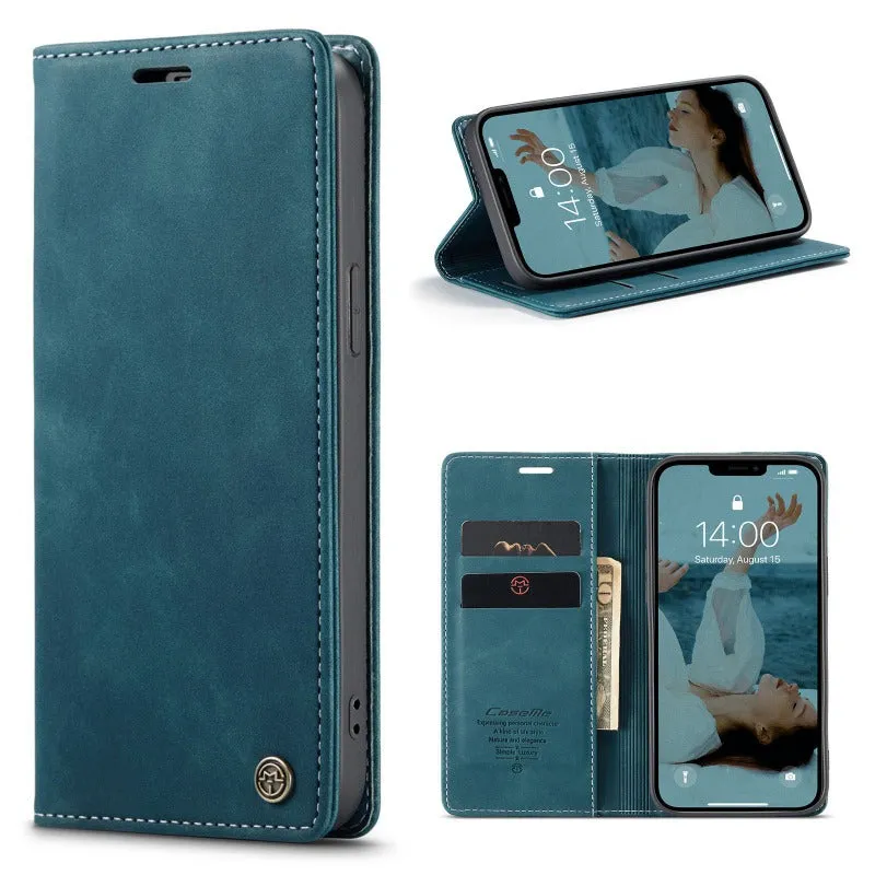 Retro Leather Wallet Flip Magnetic Phone Case With Card Slot For IPhone