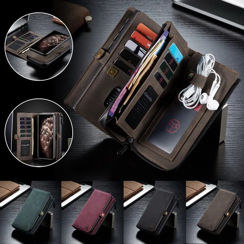 Retro Leather Wallet Flip Magnetic Phone Case With Card Slot For IPhone