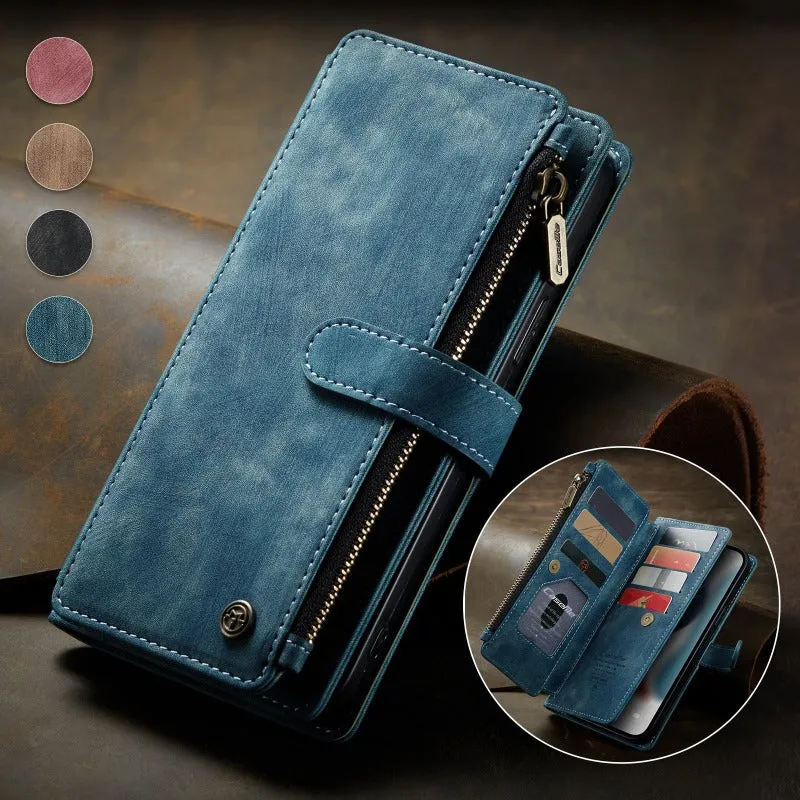 Retro Leather Wallet Flip Magnetic Phone Case With Card Slot For IPhone