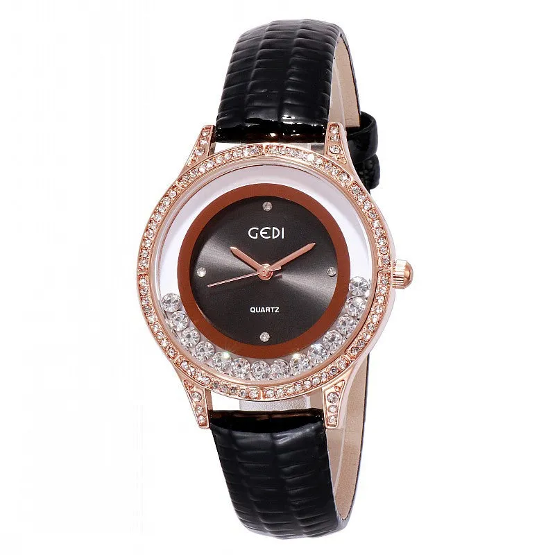 Rotatable Diamond Dial Women's Watch