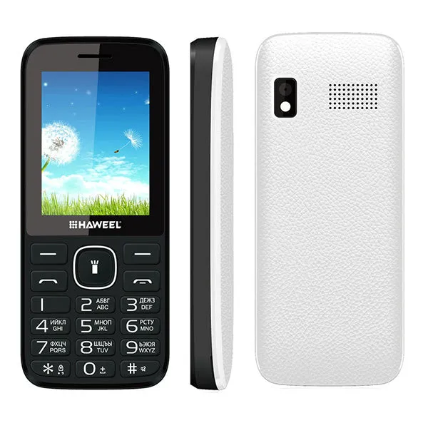 Russian English Keyboard elder Phone Big Speaker Haweel X1 2.4 inch 1500mAh Battery Dual SIM FM TF Torch BT GSM with Earphone