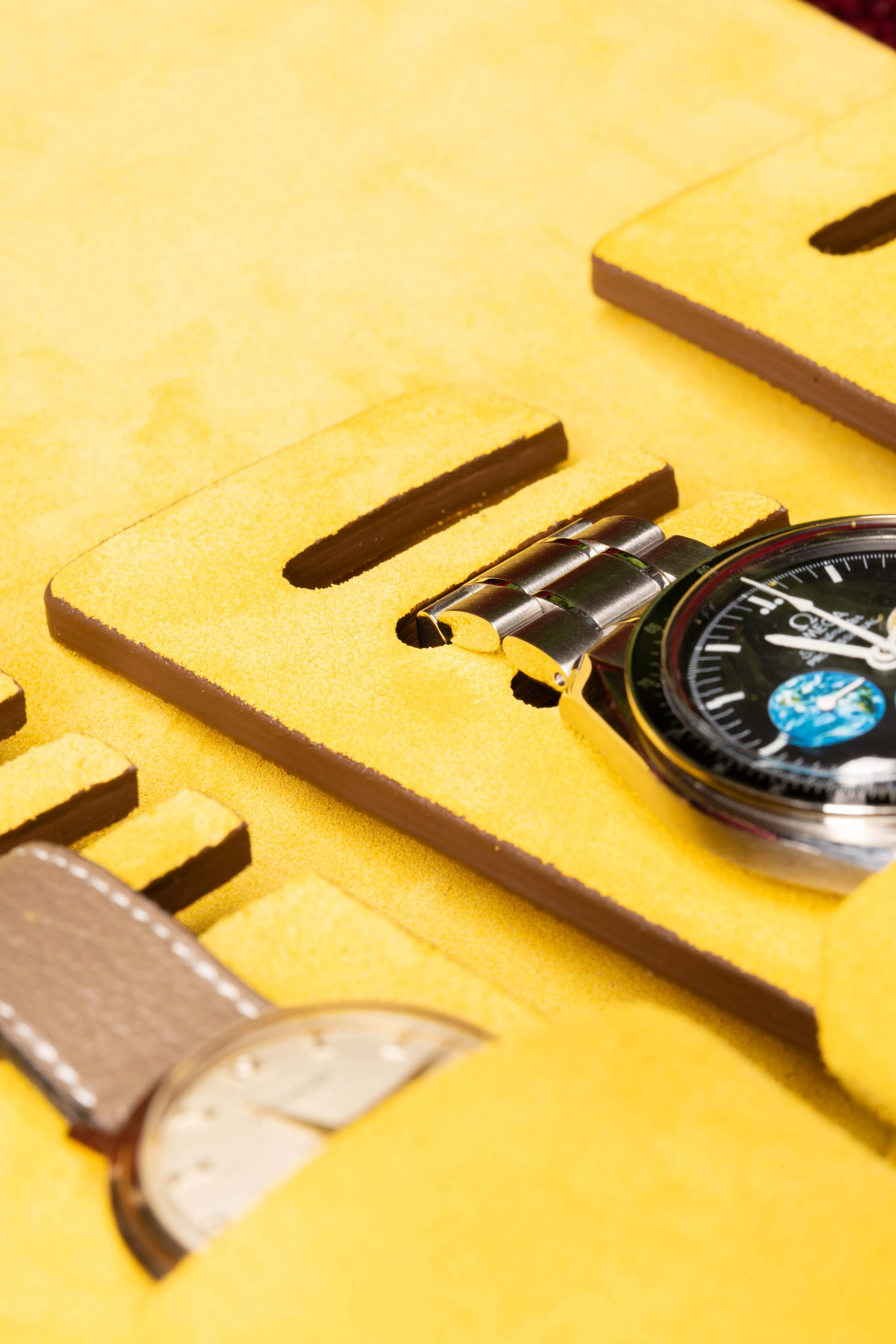 Saddle Brown & Sunflower Suede Leather Watch Case