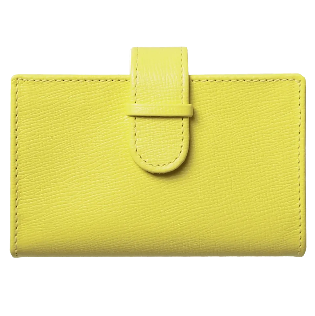 Saffiano Business Card Case Lemon