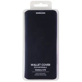 Samsung Wallet Cover Hard Folio Case for Samsung Galaxy A70 - Black