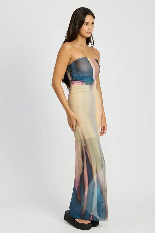 SHIRRED TUBE MAXI DRESS