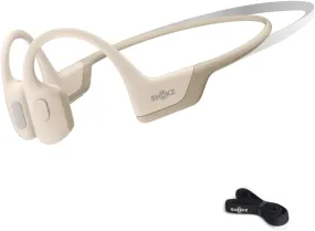 Shokz OpenRun Pro Mini Bone Conduction Headphones - Open-Ear Bluetooth, IP55 Waterproof, 10H Playtime, Beige