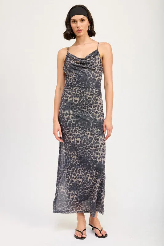 SLIGHT COWL MAXI DRESS WITH OPEN BACK