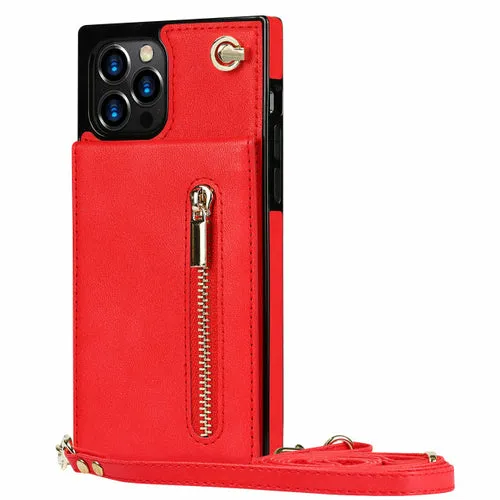 Slim Zipper Wallet Back Case for iPhone - Hands-Free Convenience