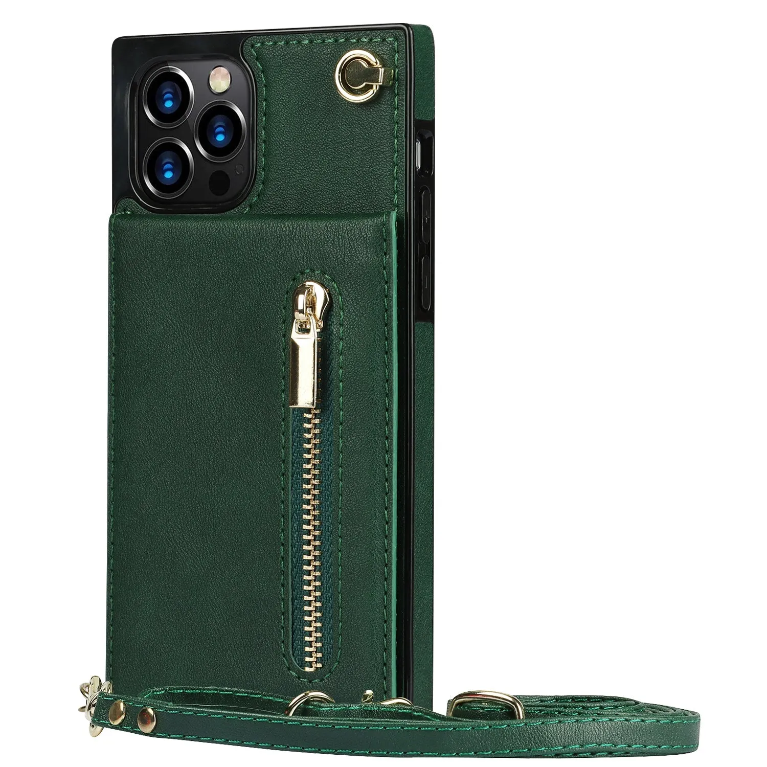 Slim Zipper Wallet Back Case for iPhone - Hands-Free Convenience