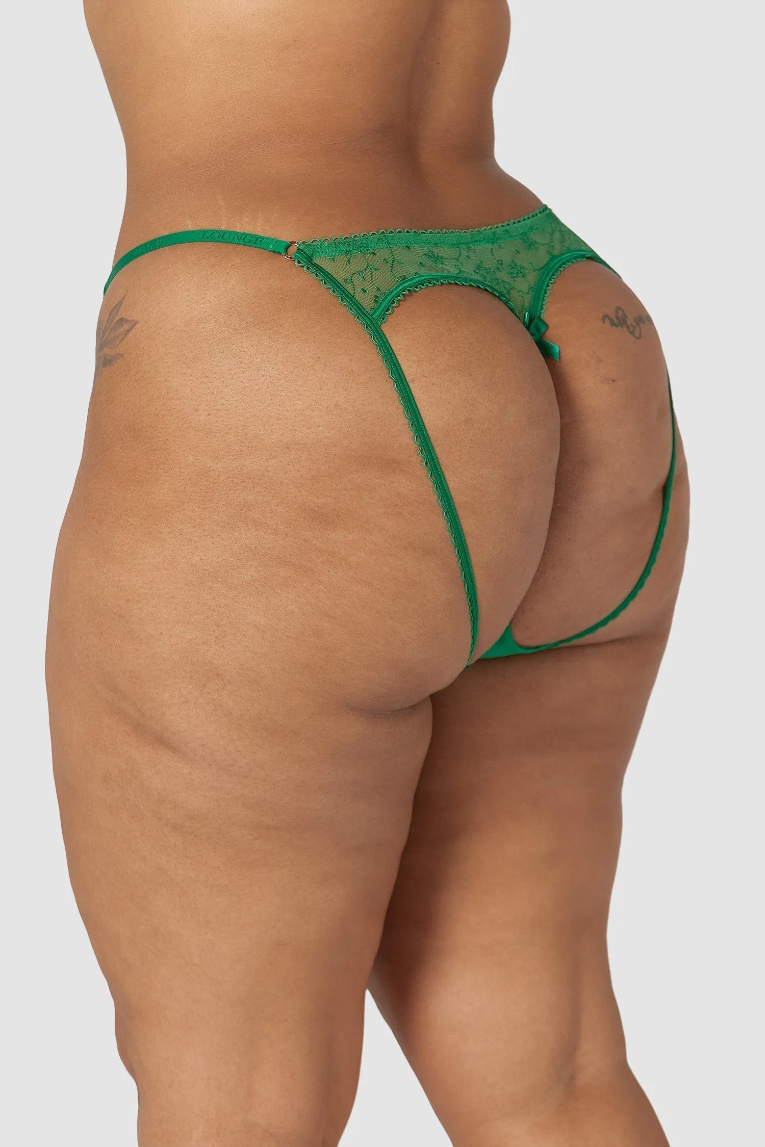 Slinky Open Back Briefs - Emerald