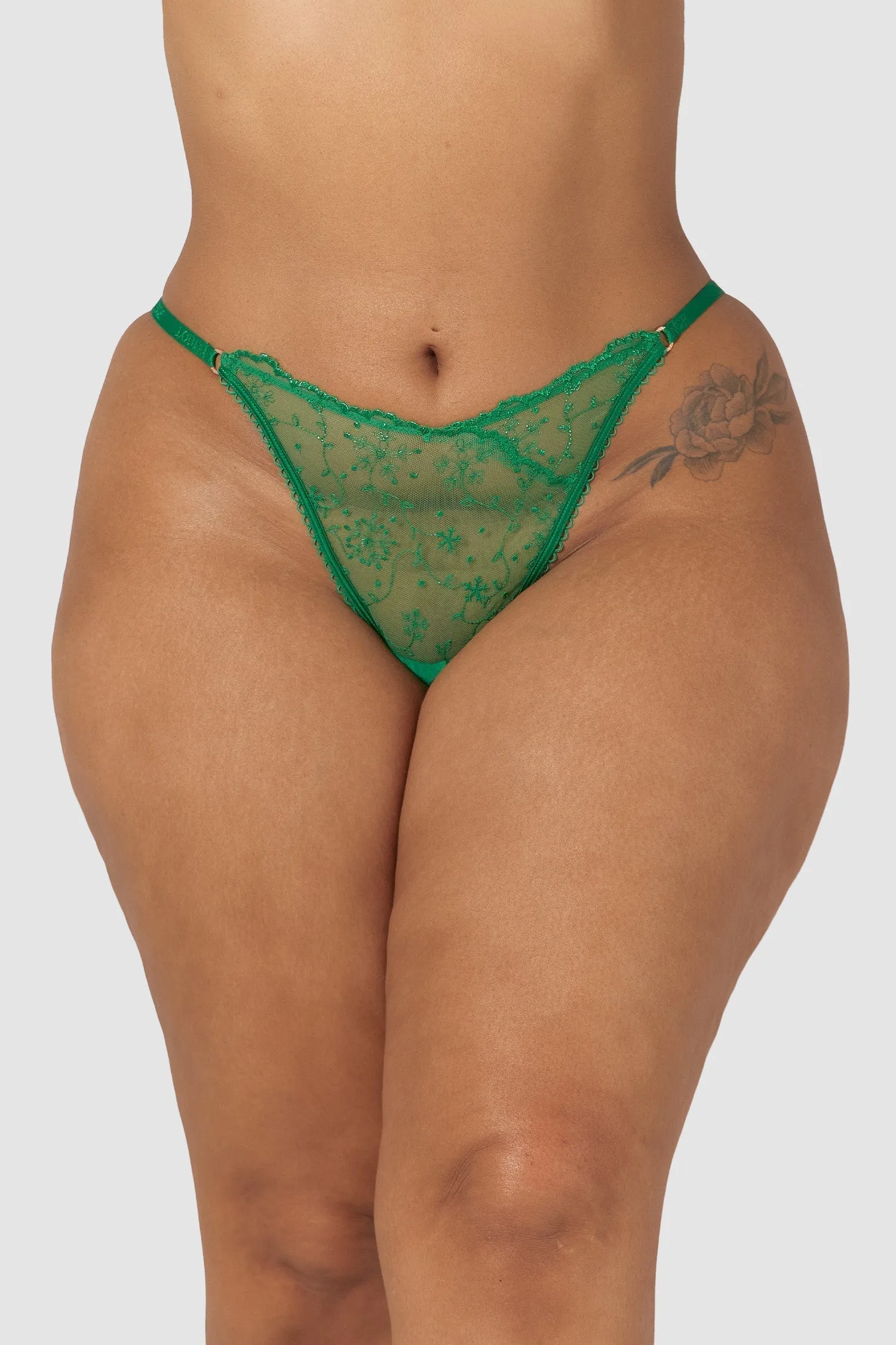 Slinky Open Back Briefs - Emerald