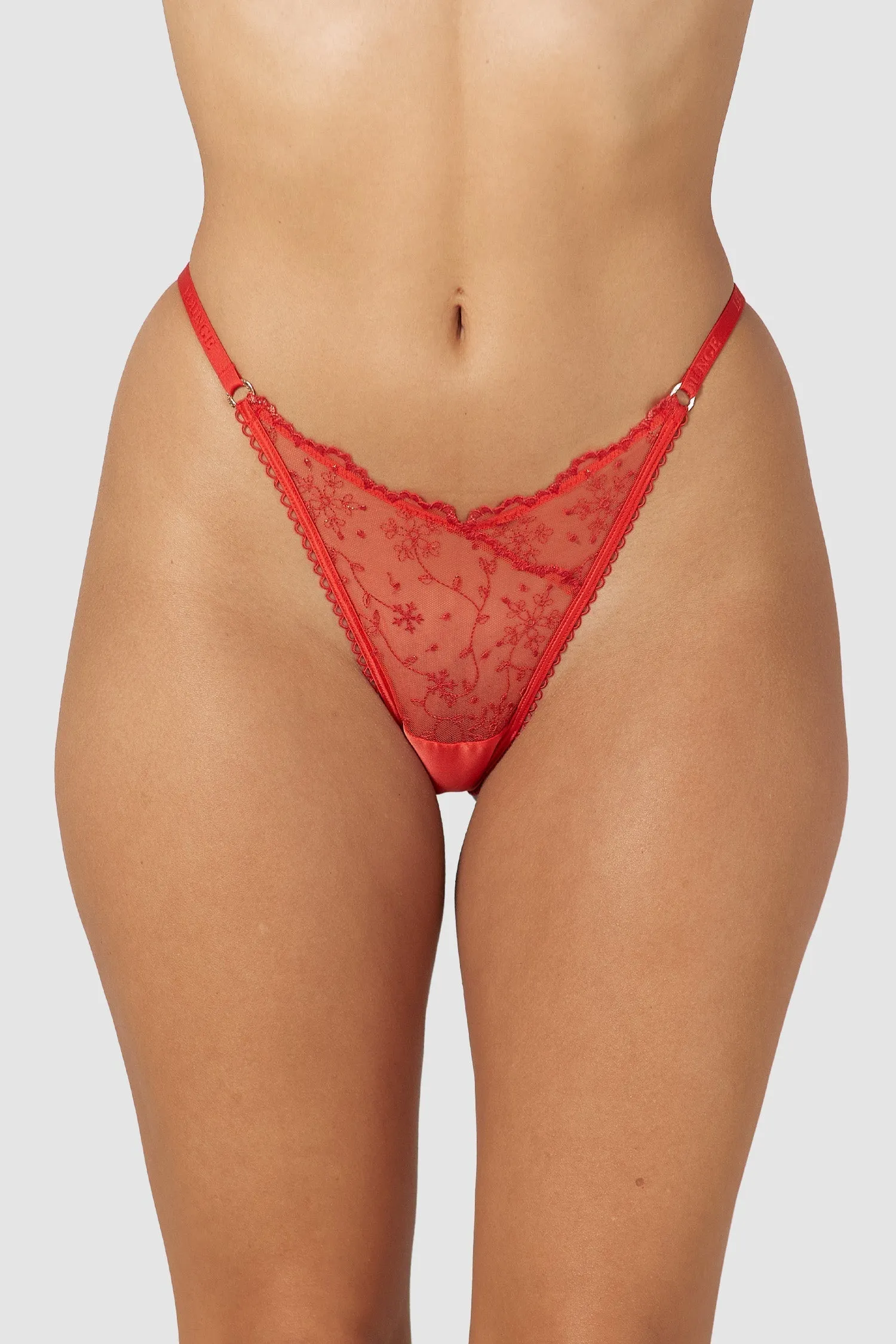 Slinky Open Back Briefs - Red