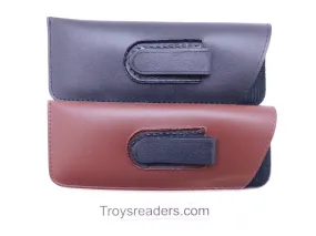 Small Faux Leather Glasses Sleeve/Pouch with Belt Clip in Three Colors