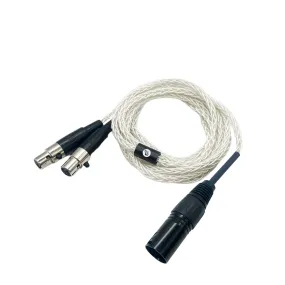 Strauss & Wagner Cannes Mini-XLR 4-pin XLR Balanced 8-core OFC Silver Headphone Cable