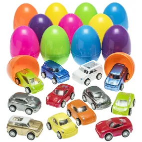 Stuffed Easter Eggs With Mini Pull-Back Car Inside - Plastic Easter Eggs Stuffed