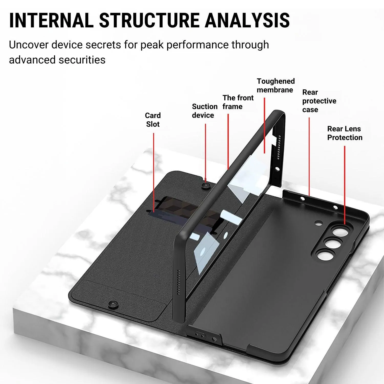 Tauri Leather Case for Galaxy Z Fold With Side Pen Slot