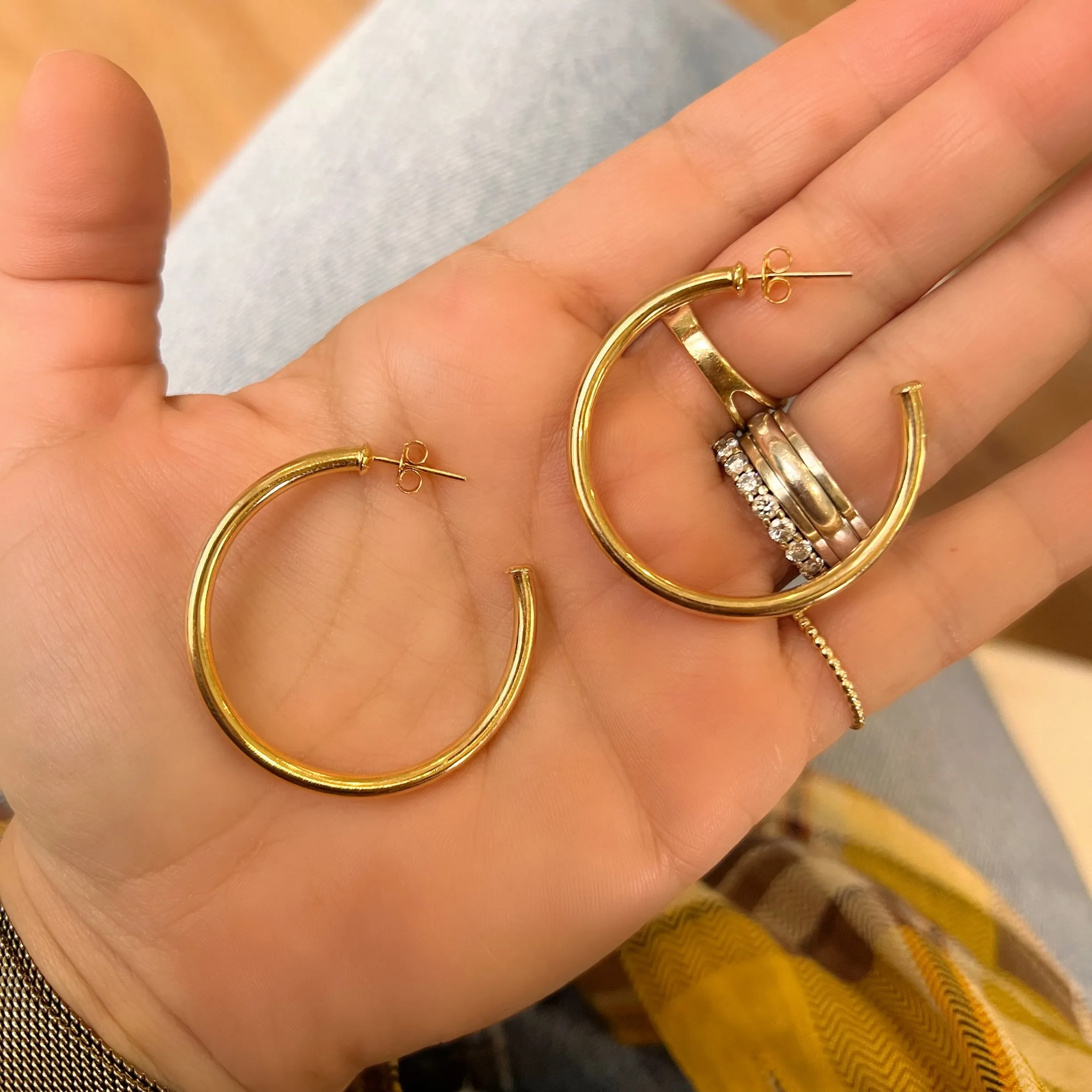 Thin Open Back Hoop Earrings