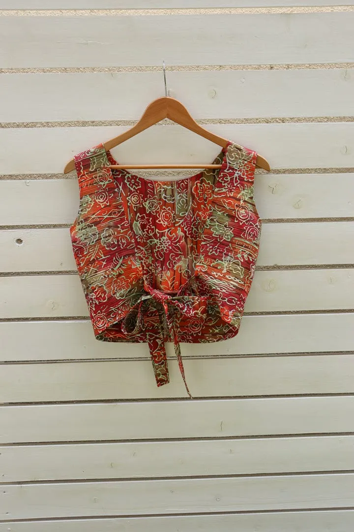 Tropical-Kimono Open Back Tank