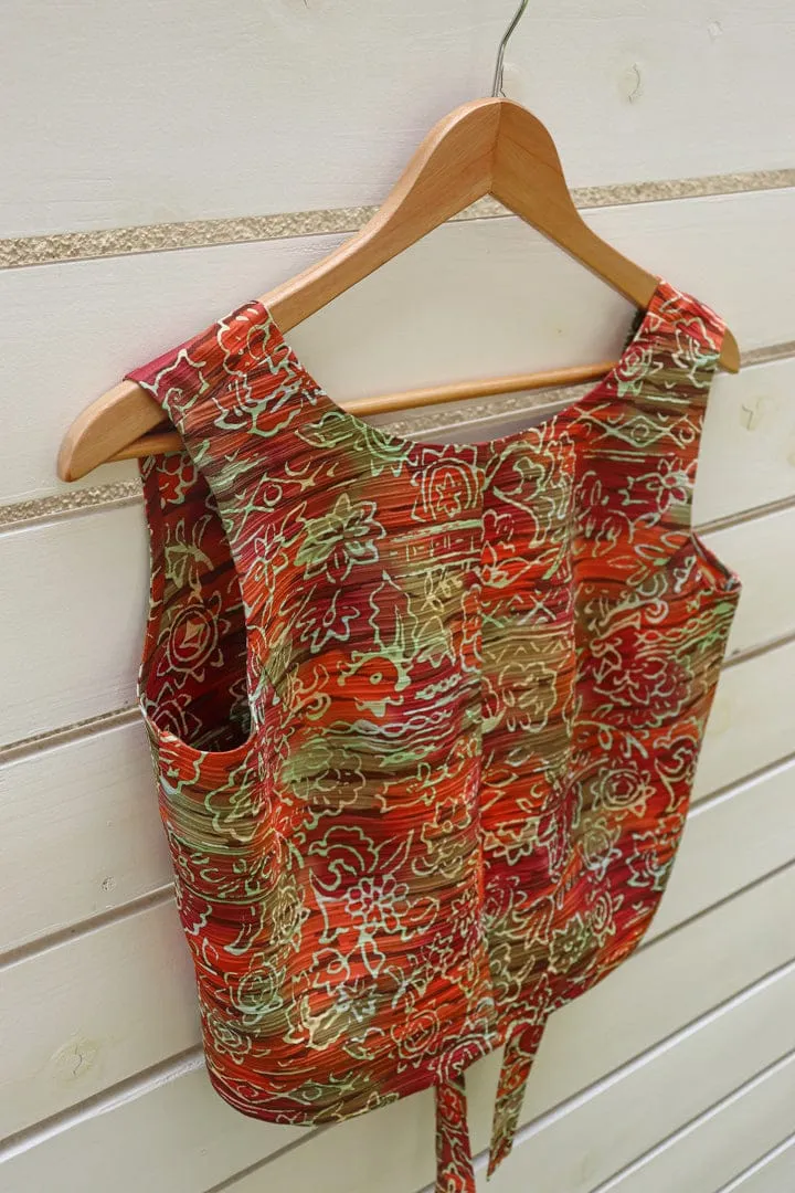 Tropical-Kimono Open Back Tank