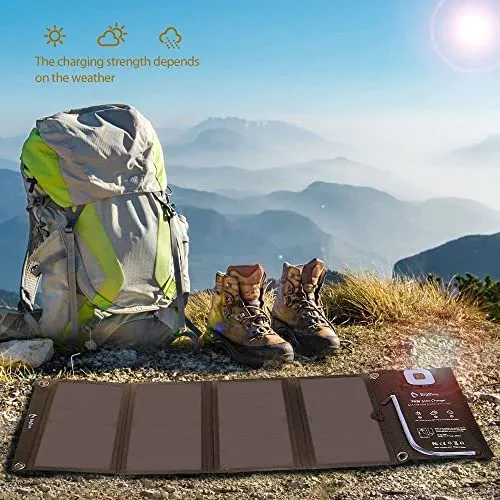 [Upgraded] BigBlue 3 USB Ports 28W Solar Charger(5V/4.8A Max), Portable SunPower Solar Panel for Camping, IPX4 Waterproof, Compatible with iPhone 11/XS/XS Max/XR/X/8/7, iPad, Samsung Galaxy LG etc.