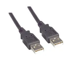 USB 2.0 Type A Male to Type A Male Cable, Black, 15 foot