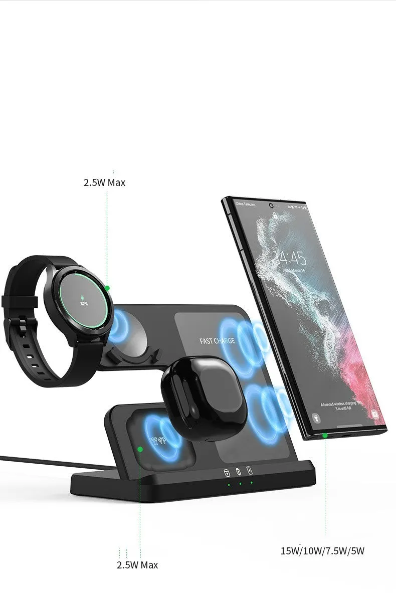 Vertical Wireless Charger Wireless Dock 3in1 Mobile Phone Headphone