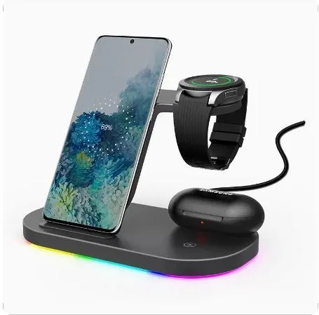 Vertical Wireless Charger Wireless Dock 3in1 Mobile Phone Headphone