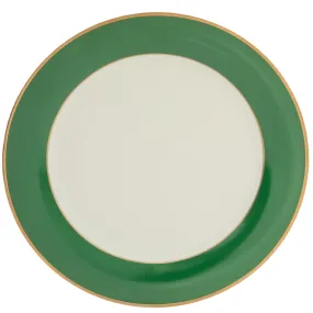 White ColorSheen Emerald Green Gold Charger Plate