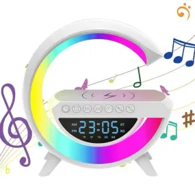 Wireless Charging Mp3 Player with Night Light and Alarm Clock Multi-Color BT-3401